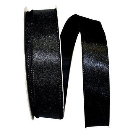 RELIANT RIBBON Reliant Ribbon 92575W-031-09K Satin Value Wired Edge Ribbon - Black - 1.5 in. x 50 yards 92575W-031-09K